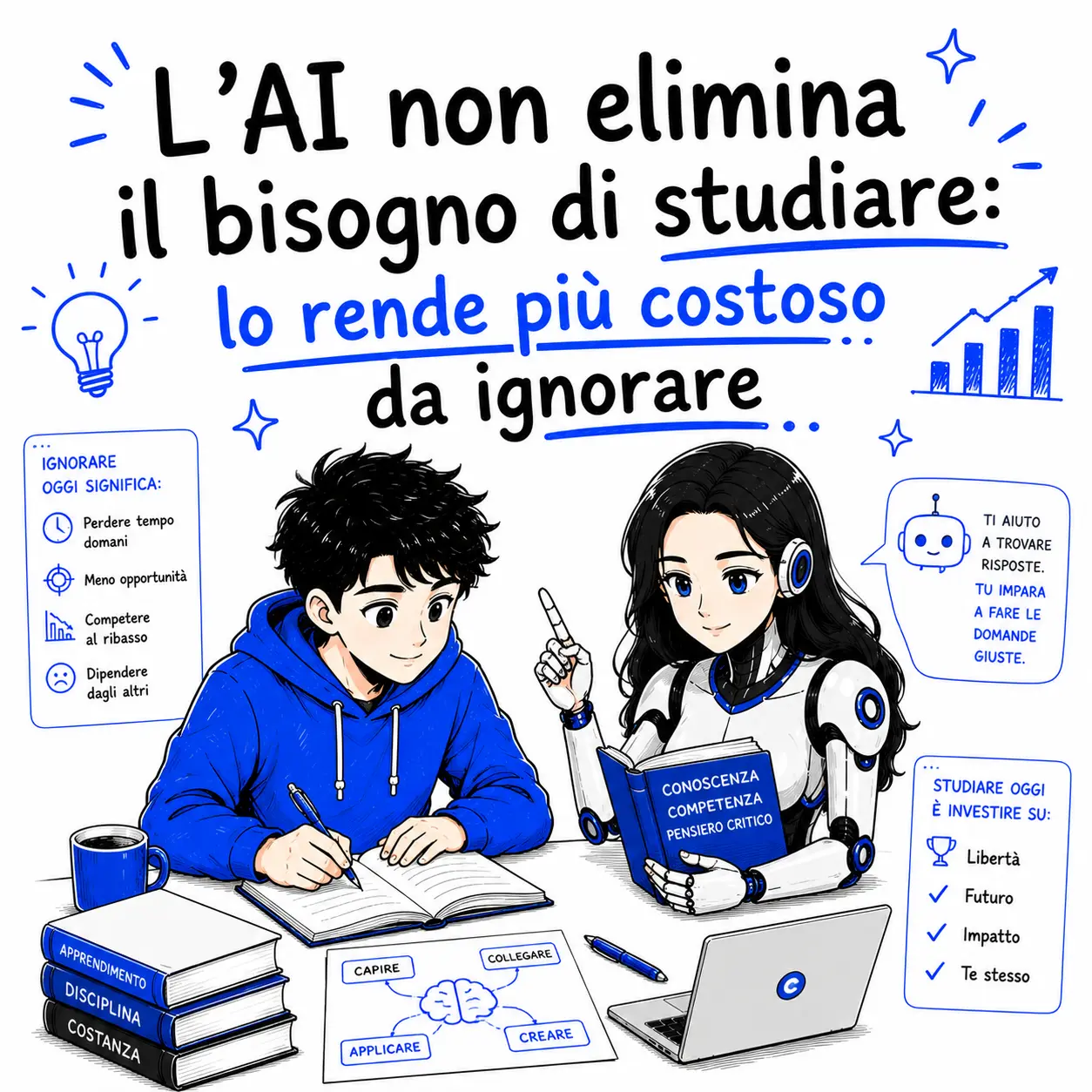 L’AI non elimina il bisogno di studiare: lo rende più costoso da ignorare